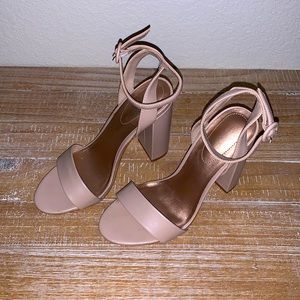Mix No. 6 Taupe Nude Matte Camian Sandal Heel SZ 7